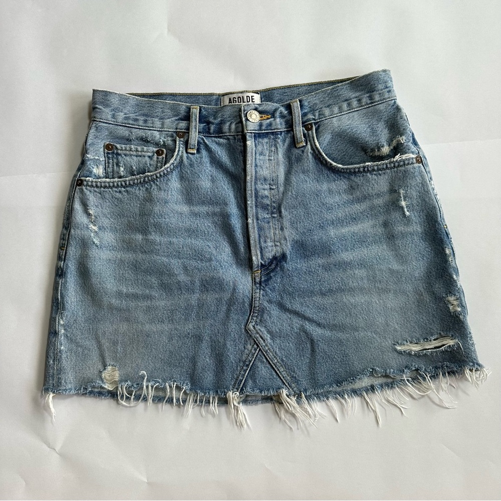 AGOLDE Quinn Mini Skirt in Swapmeet Size 28